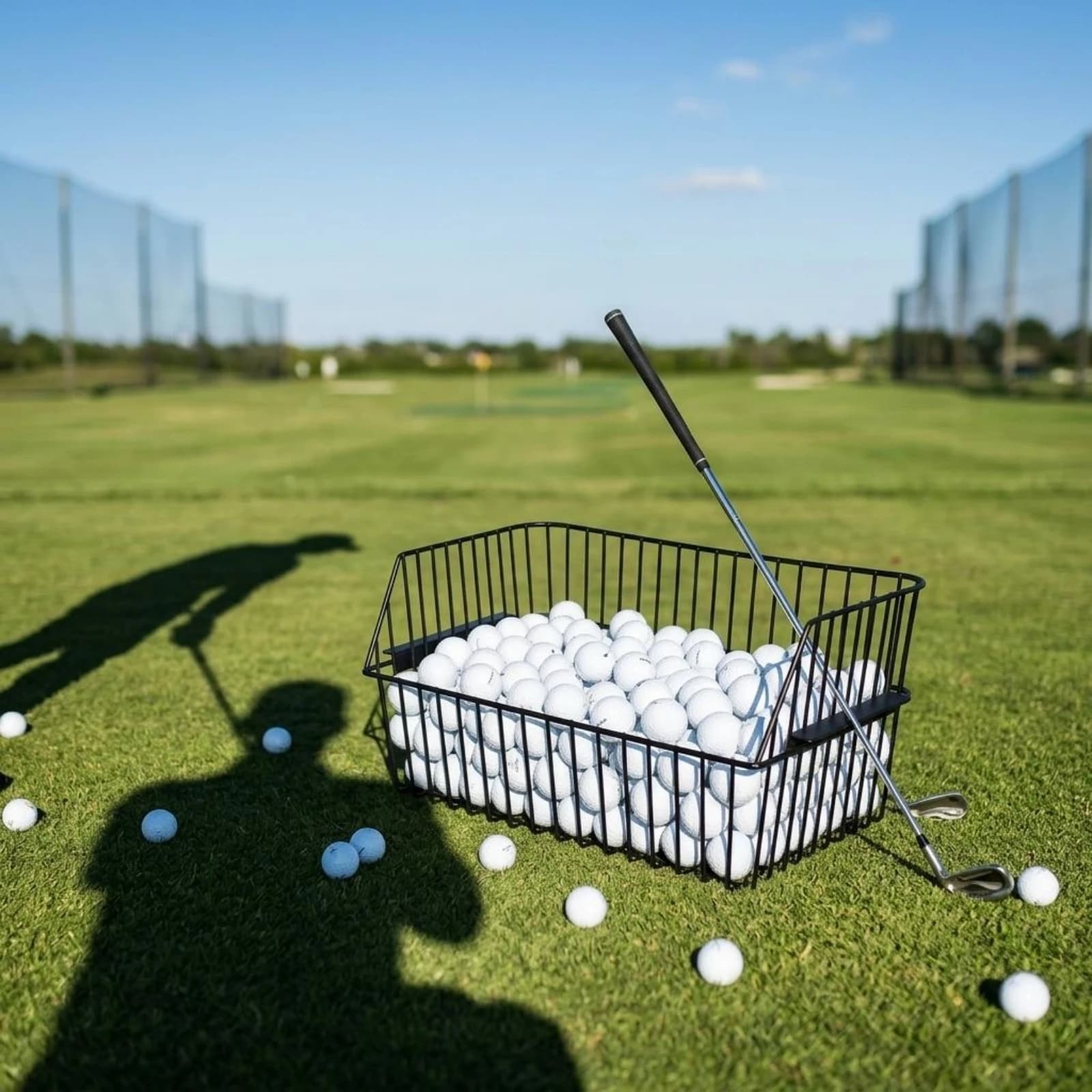 Metal Golf Ball Basket Welded Wire Golf Ball Basket Sports Gear Painted Finish Sturdy