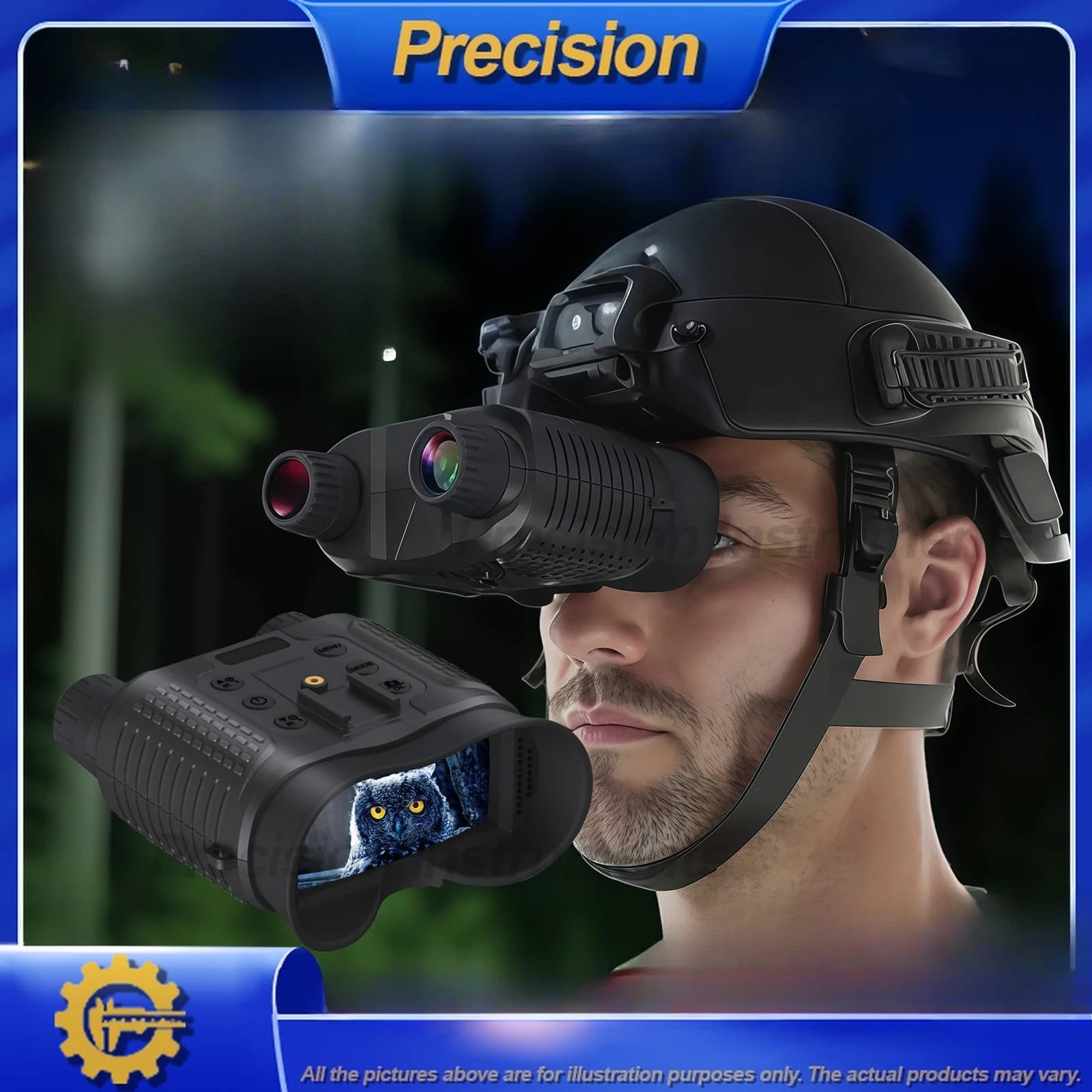 2026 Monoculare per visione notturna esterna per telescopio binoculare a infrarossi digitale ad alta definizione montata su casco per