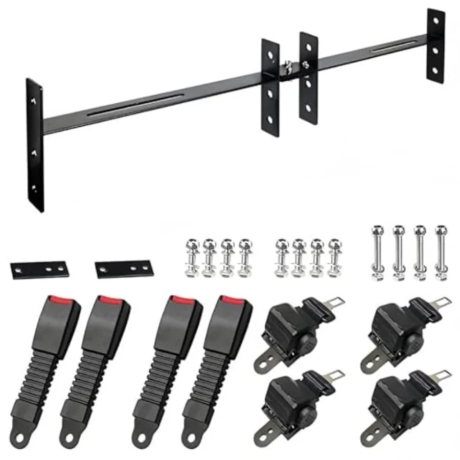 Cintura di Sicurezza Universale per Golf Cart 4 Posti 2+2, Cintura Retrattile da 47 Pollici per Golf Cart Ezgo e Club Car, Adatta a Golf Cart a 4 Posti