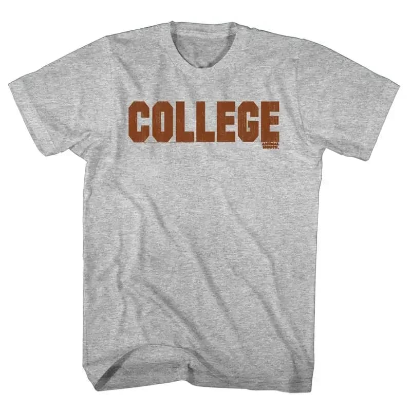Animal House Tall T Shirt College Orange Text Gray Heather