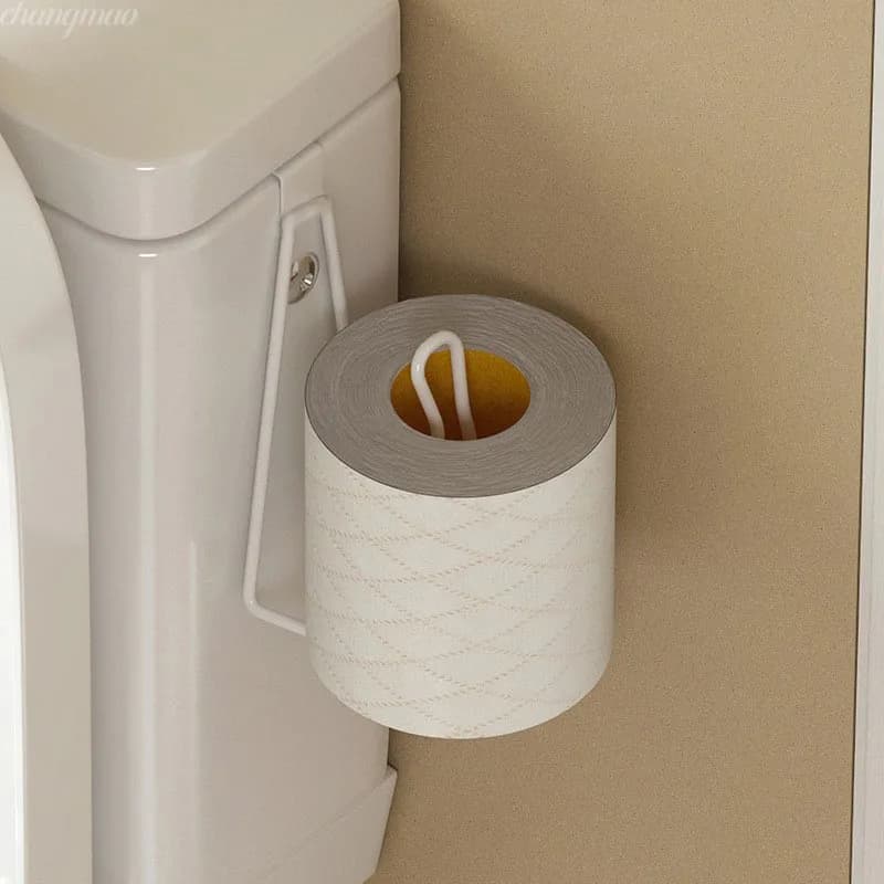 Bathroom Tissue Holder, Sturdy Toilet Paper Holder, Punch-free Tissue Holder for Bathroom-kitchen and Closet, Multi-purpose Hook