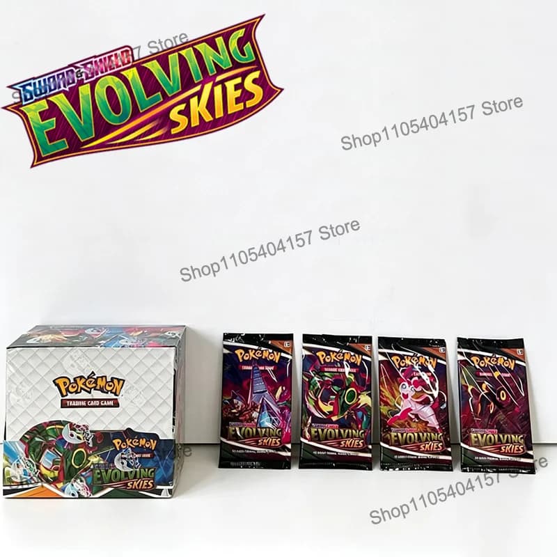 360Pcs Pokemon TCG Sword & Shield Evolving Skies English Booster Battle Transaction Card Trading Cards Game Collection Toys Gift