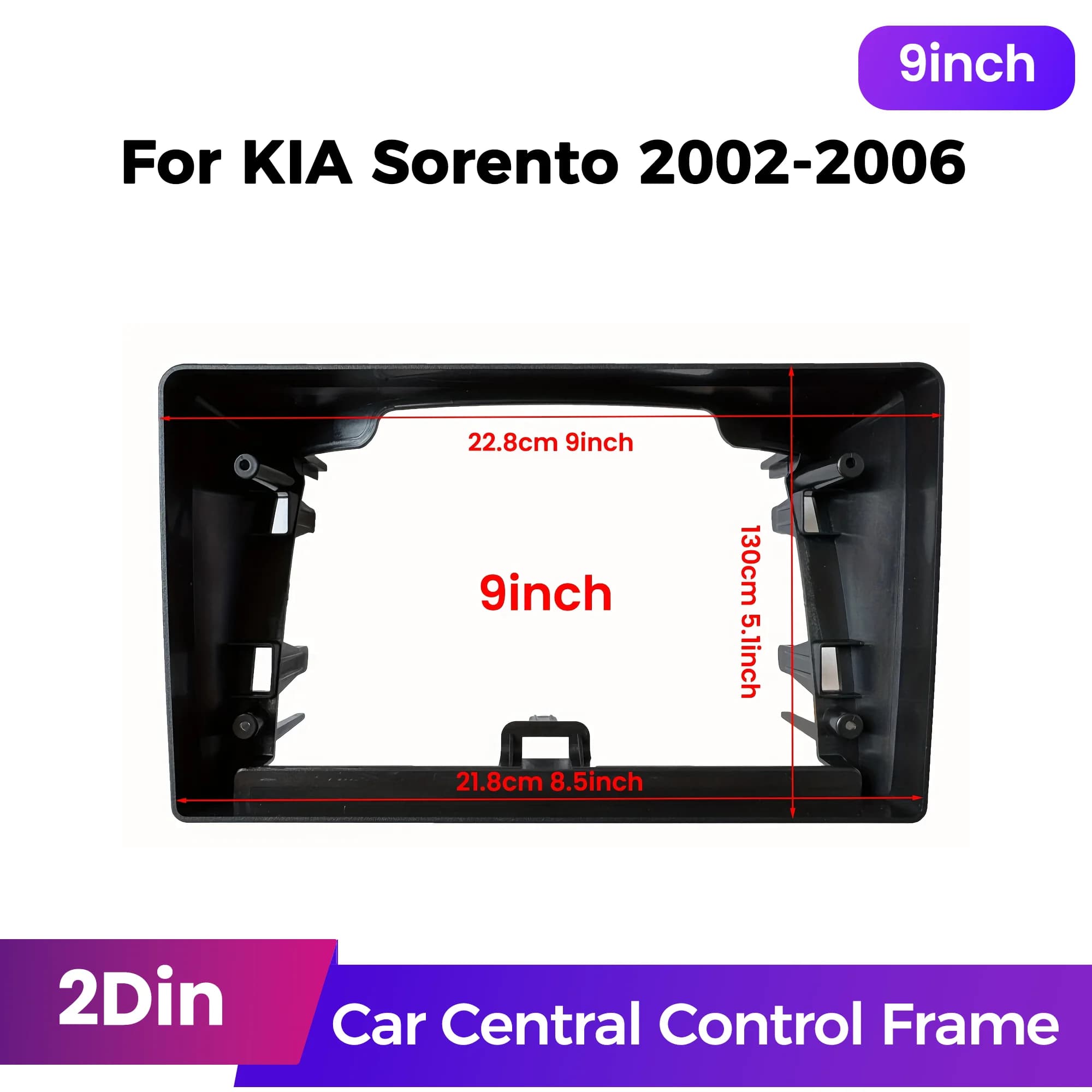 Kit pannello di montaggio per cruscotto audio radio Android adattatore fascia per telaio auto doppio din da 9 pollici per Kia Sorento 2002-2006