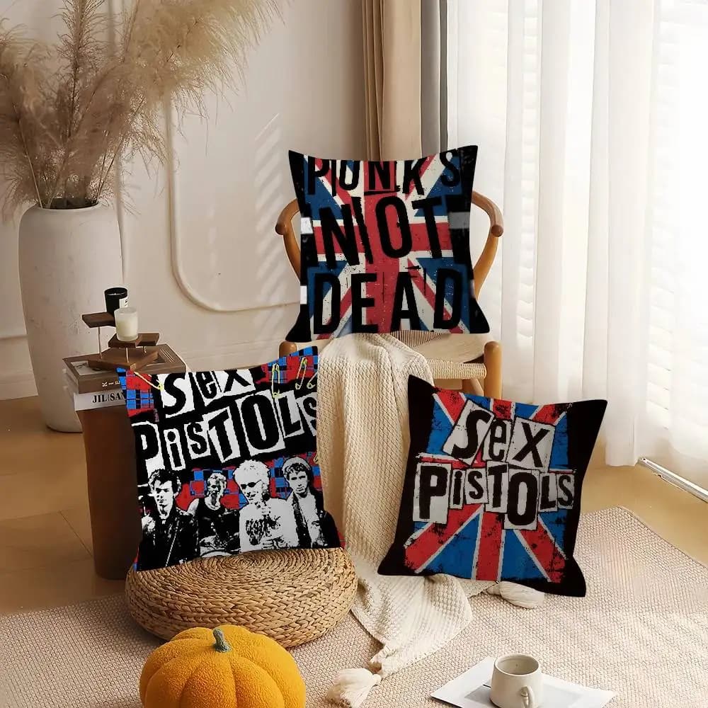 PUNKS S-Sex P-PistolsS Cuscino Decorativo Federa per Cuscino Divano Soggiorno Arredamento Casa Personalizzato
