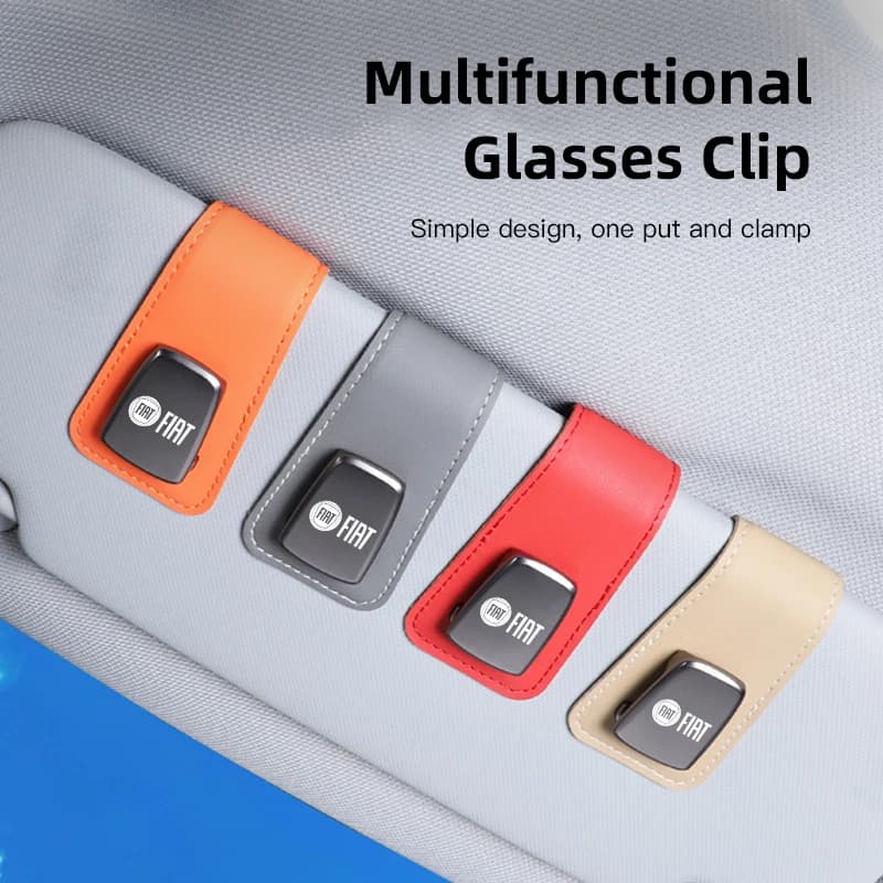 Clip per Occhiali da Sole per Auto, Porta Occhiali da Sole per Interni Auto, Compatibile con Fiat 500, Doblo, Punto, Panda, Bravo, FR, Croma, Ducato, Stilo, Pondo