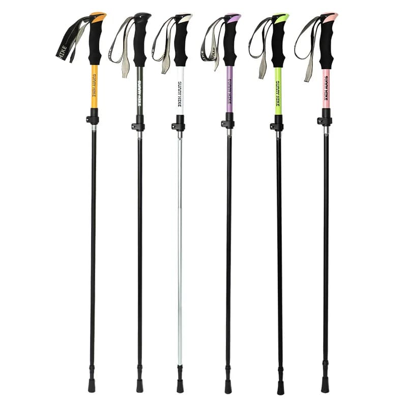 Aluminum Folding Hiking Pole with Carbon Fiber, Ultra-Light Trekking Stick, Strong Load Non-Deform for Outdoor Hiking Climbing