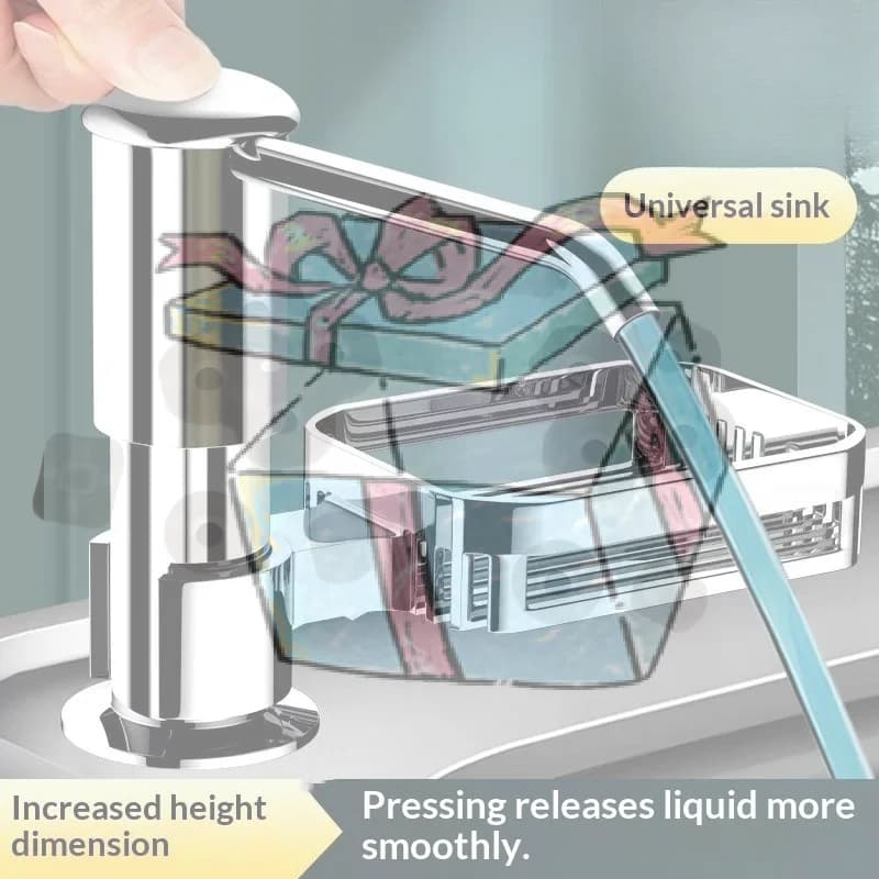 【CCA】Kitchen Sink Liquid Soap Dispenser With 1 Meter Extension Tube Heighten PRO 12cm For Universal Household Sink