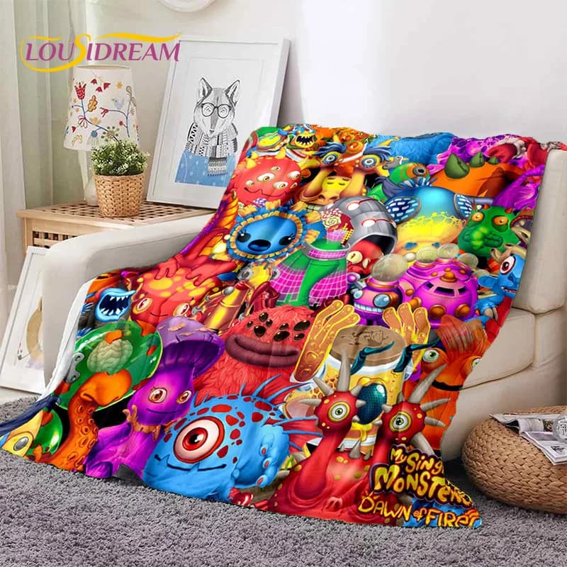 Gioco My Singing Monsters Cartoon Soft coperte, Keep Warm Throw coperta comoda per letti da Picnic divano Home Bedroom Kid