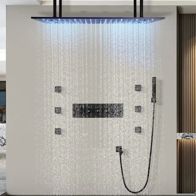 Set doccia a soffitto a scomparsa a quattro funzioni con temperatura costante 400 * 800 mm