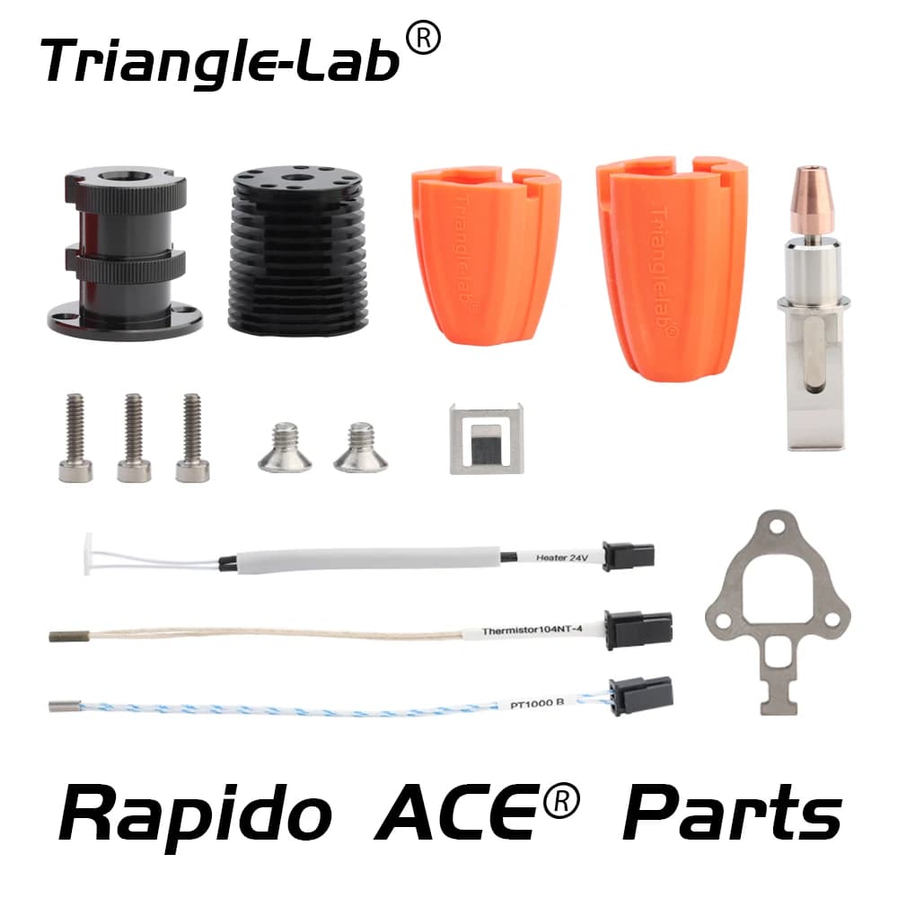 Trianglelab Rapido ACE HOTEND Parts Adapter Heatsink Heatbreak Screw Thermistor 104NT-4 PT1000 Heating Element HF Socks UHF