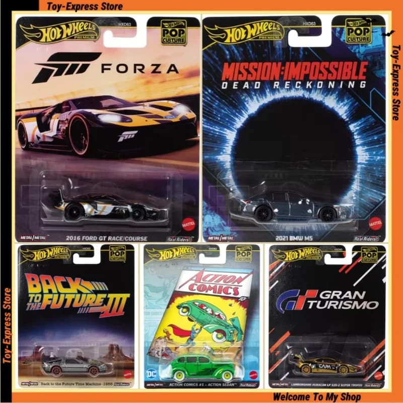 Hot Wheels Premium 2025 Cultura Pop 1/64 Modello di Auto Hotwheels 2025 BMW M3 Ford GT Lamborghini 1:64 Modello di Veicolo In Lega Giocattoli Per Bambini
