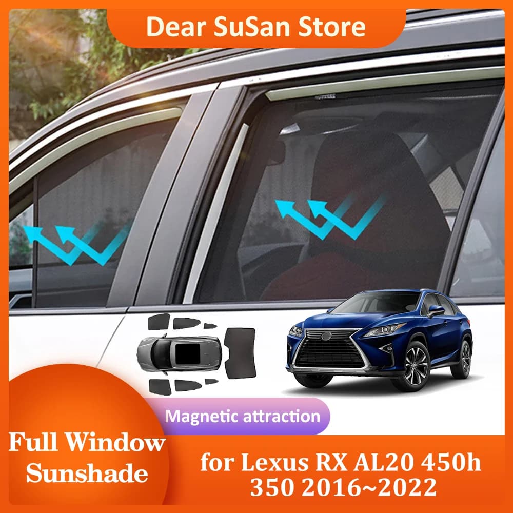 Parasole magnetico per auto per Lexus RX AL20 450h 350 2016 ~ 2022 2017 2018 2019 2020 2021 tenda del parabrezza del tetto visiera parasole accessori per la copertura della finestra del tetto apribile