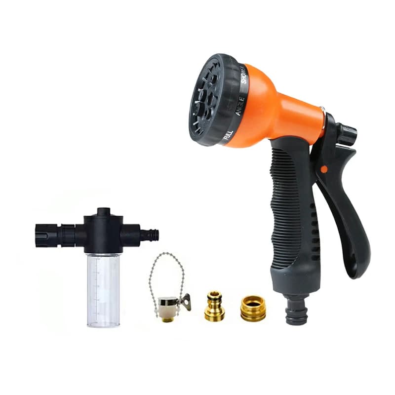 Pistola ad acqua regolabile per lavaggio auto e giardino, idropulitrice ad alta pressione con ugello per auto e giardino