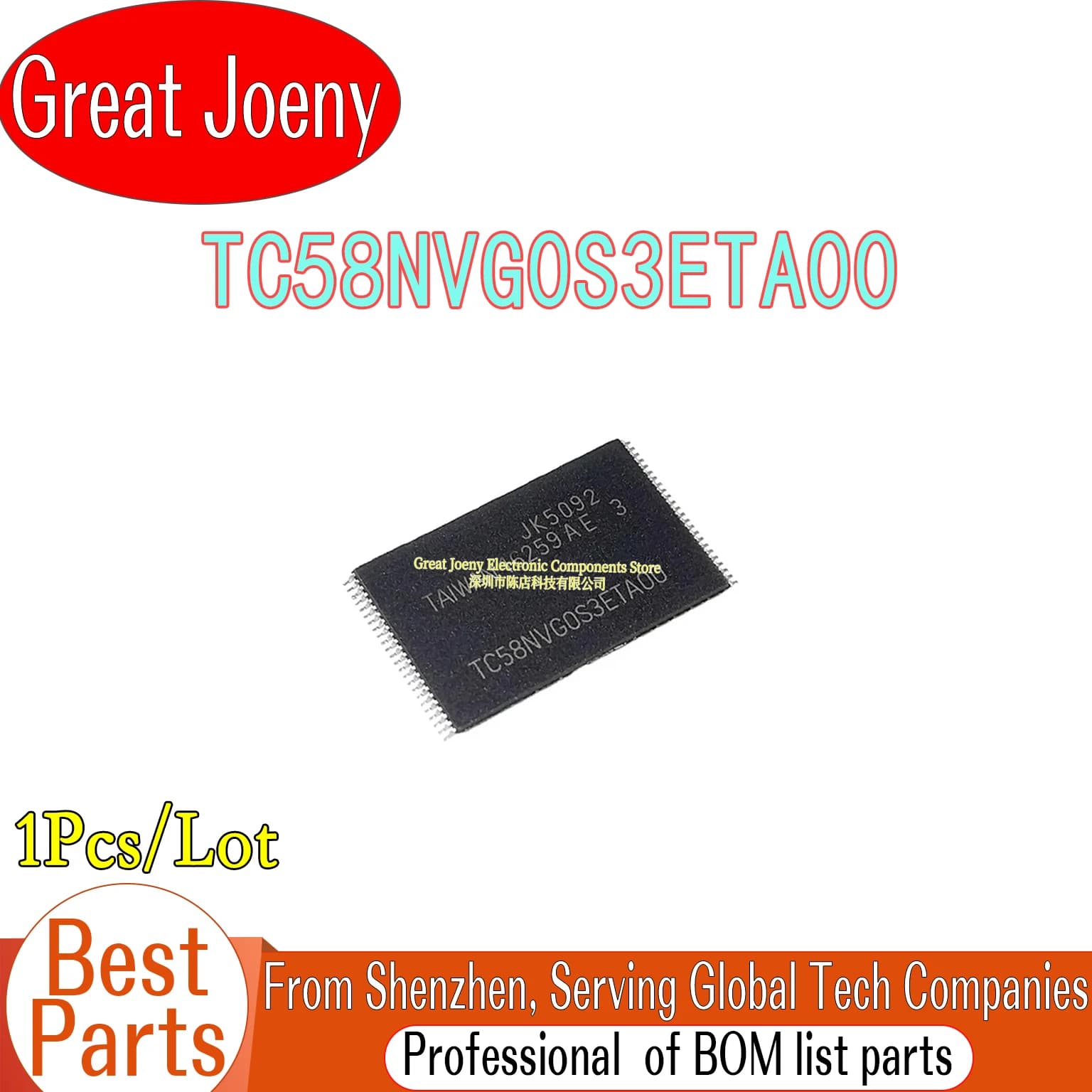 100% nuovo originale TC58NVG0S3ETA00 TC58NVG0S3ETAI0 FLASH 128M IC Chipset TSOP-48