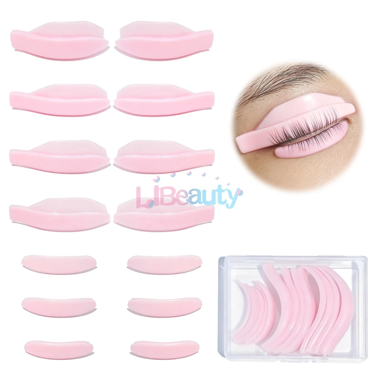 Libeauty 7 Paris Reusable Lash Lift Shield Pad Eeyelash Curling Iron Silicone Eyelashe Accessories Applicator Makeup Tool