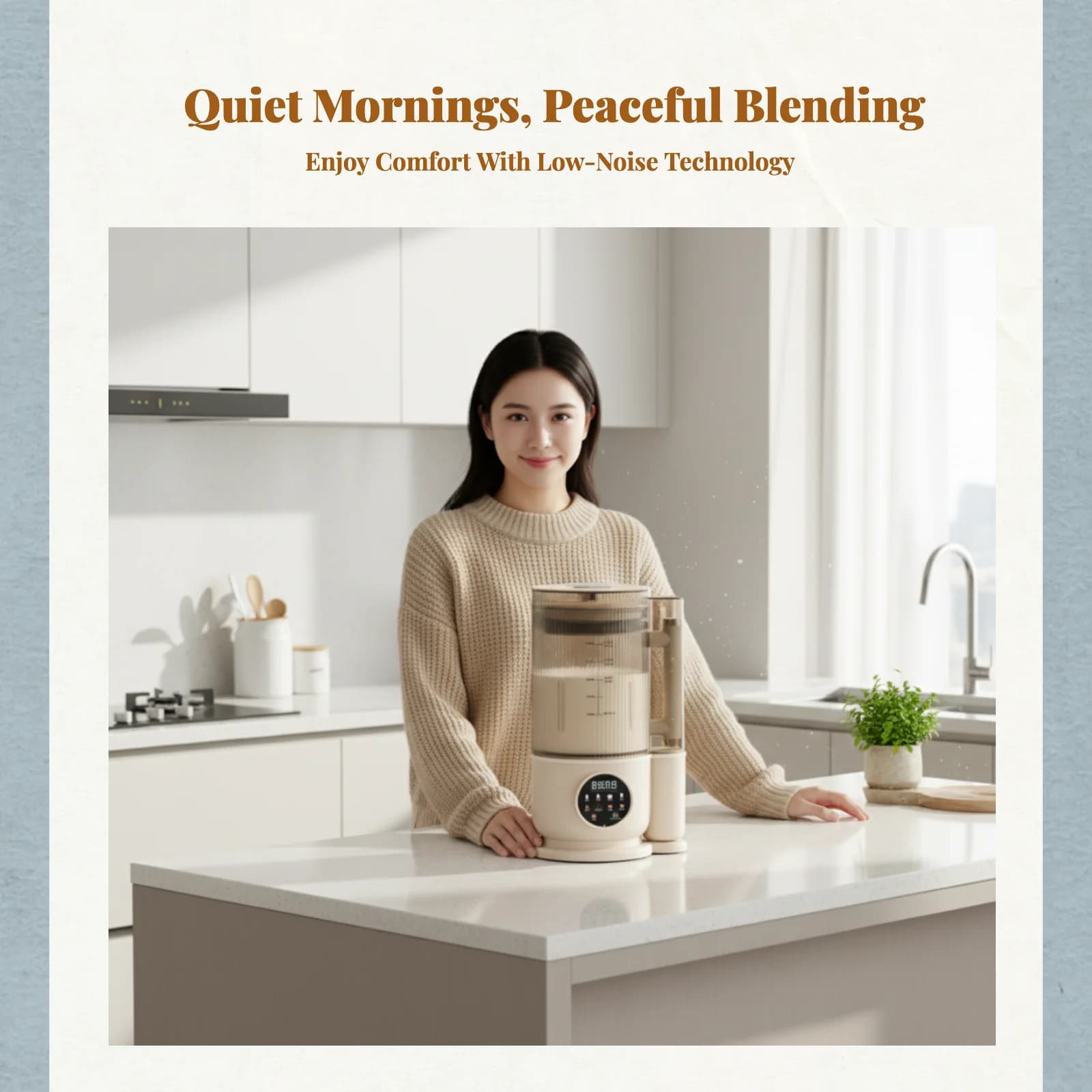 Multifunction Glass Blender, Silent, Self-cleaning, for Kitchen