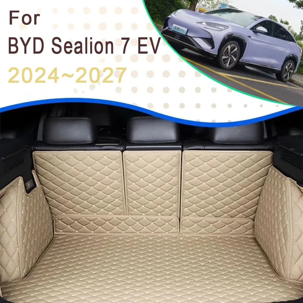 Bagagliaio di un'auto Cargo Liner Per BYD Sealion 7 07 EV 2024 ~ 2027 Tappeto Impermeabile Posteriore Boor Zerbino Tappeti Tappetino di Stoccaggio Accessori Auto 2025