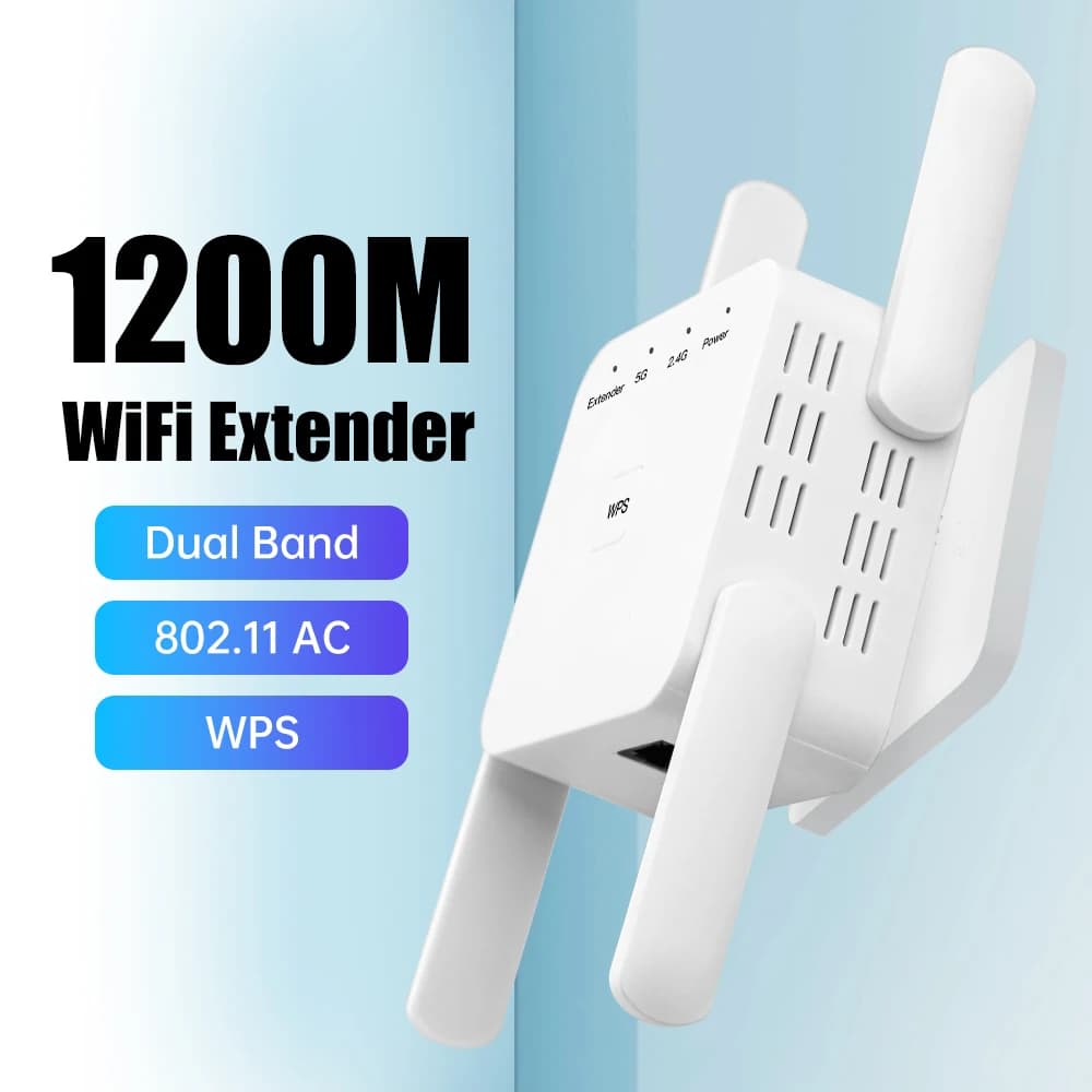 1200Mbps Wireless WiFi Repeater Dual Band 2.4G/5GHz With 4 Antennas Wi-Fi Signal Amplifier 802.11AC Wlan WiFi Repetidor