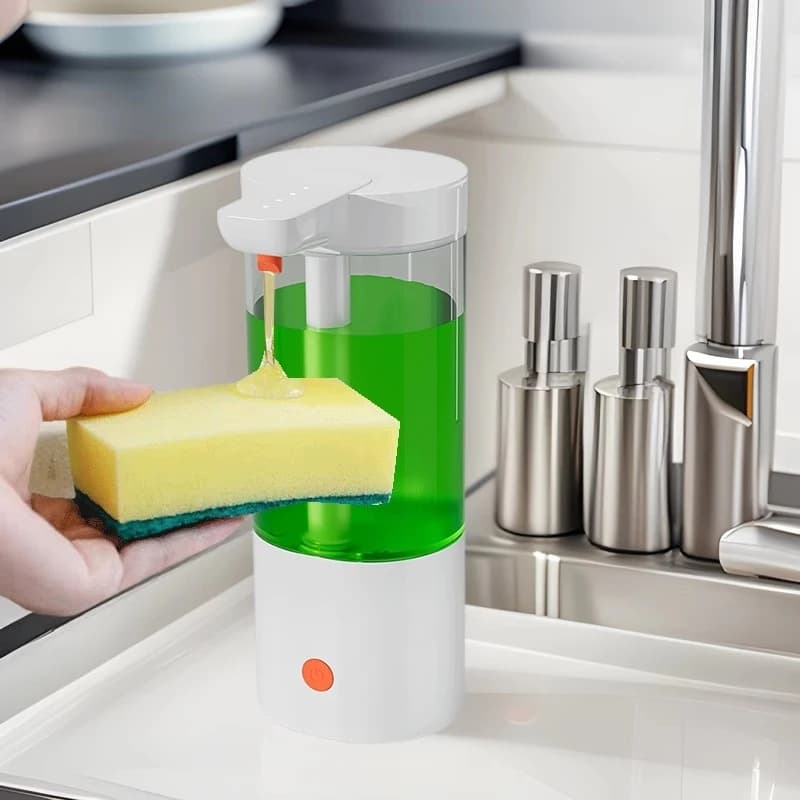 Dispenser Automatico di Sapone con Sensore, Dispenser Intelligente per Sapone Liquido, Dispenser per Sapone per Piatti e Mani, Pompa Liquida per Lavaggio Mani