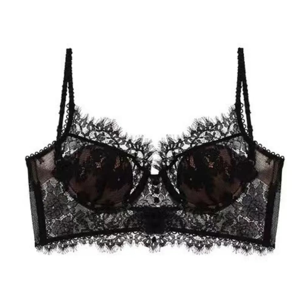 Flower Embroidery Lace Wireless Bra Anti-sagging Mesh Flower Push Up Bra Gathered Ultra Thin Female Underwear Summer Wear