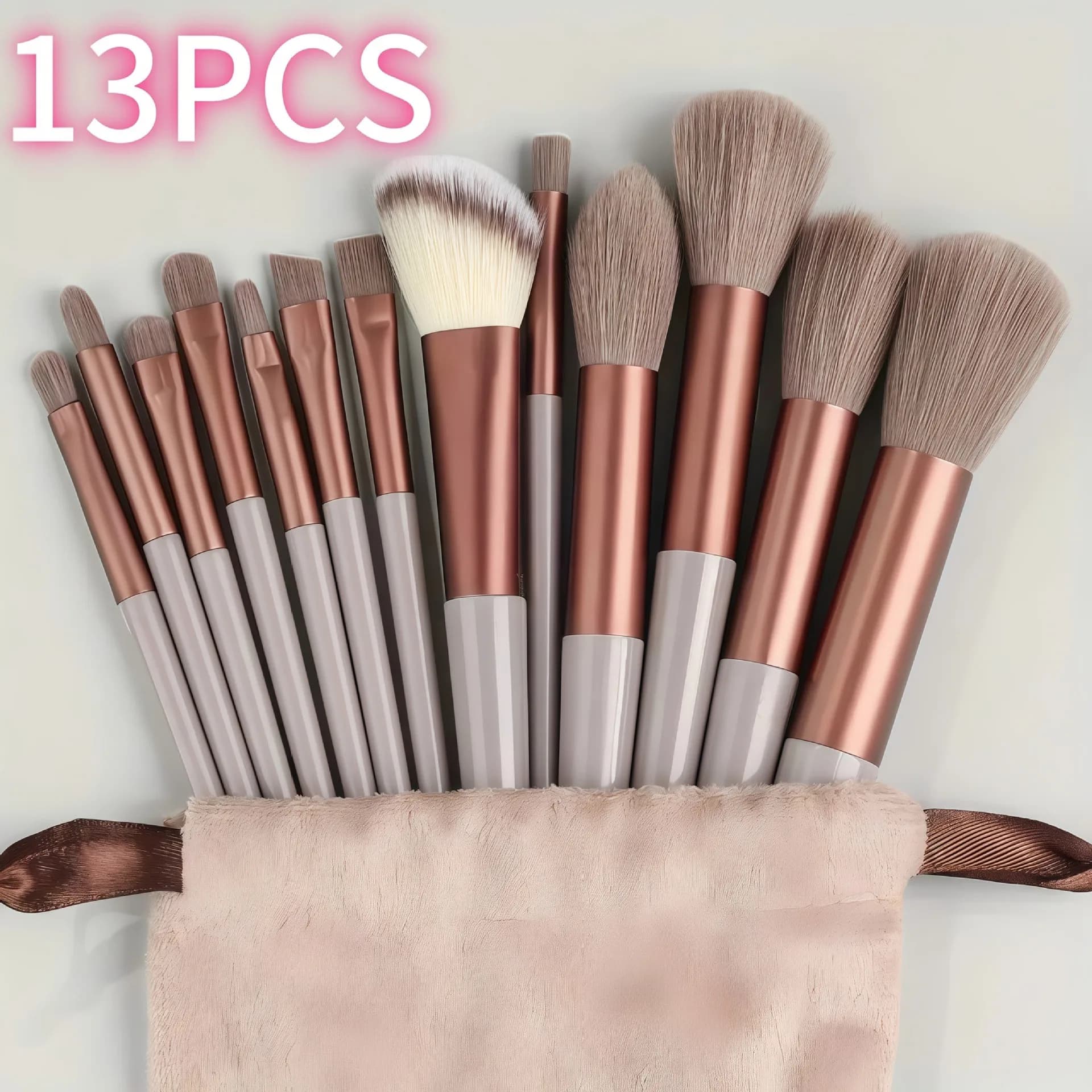 13 pezzi di nuovo set di pennelli per trucco Pennello per cipria portatile per capelli morbidi Pennello per ombretto Set completo di strumenti per pennelli per trucco