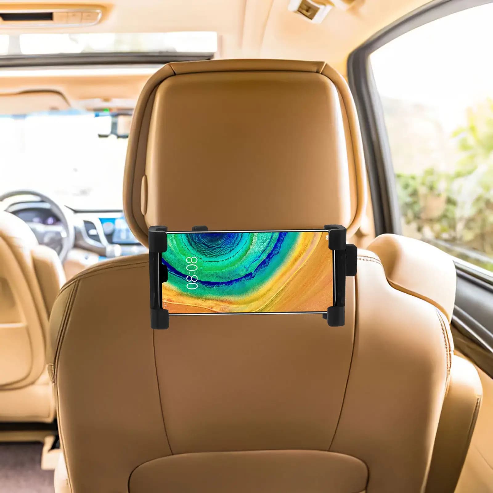 Headrest Tablet Holder Car Backseat Adjustable Stretchable Phone Mount for Smartphones Stable Secure Viewing on