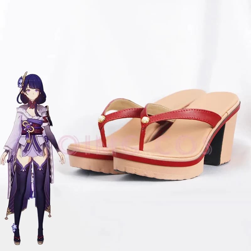 Genshin Impact Raiden Shogun Scarpe Cosplay Anime Stile cinese Halloween per donne Gioco Beelzebul Oggetti di scena per giochi di ruolo