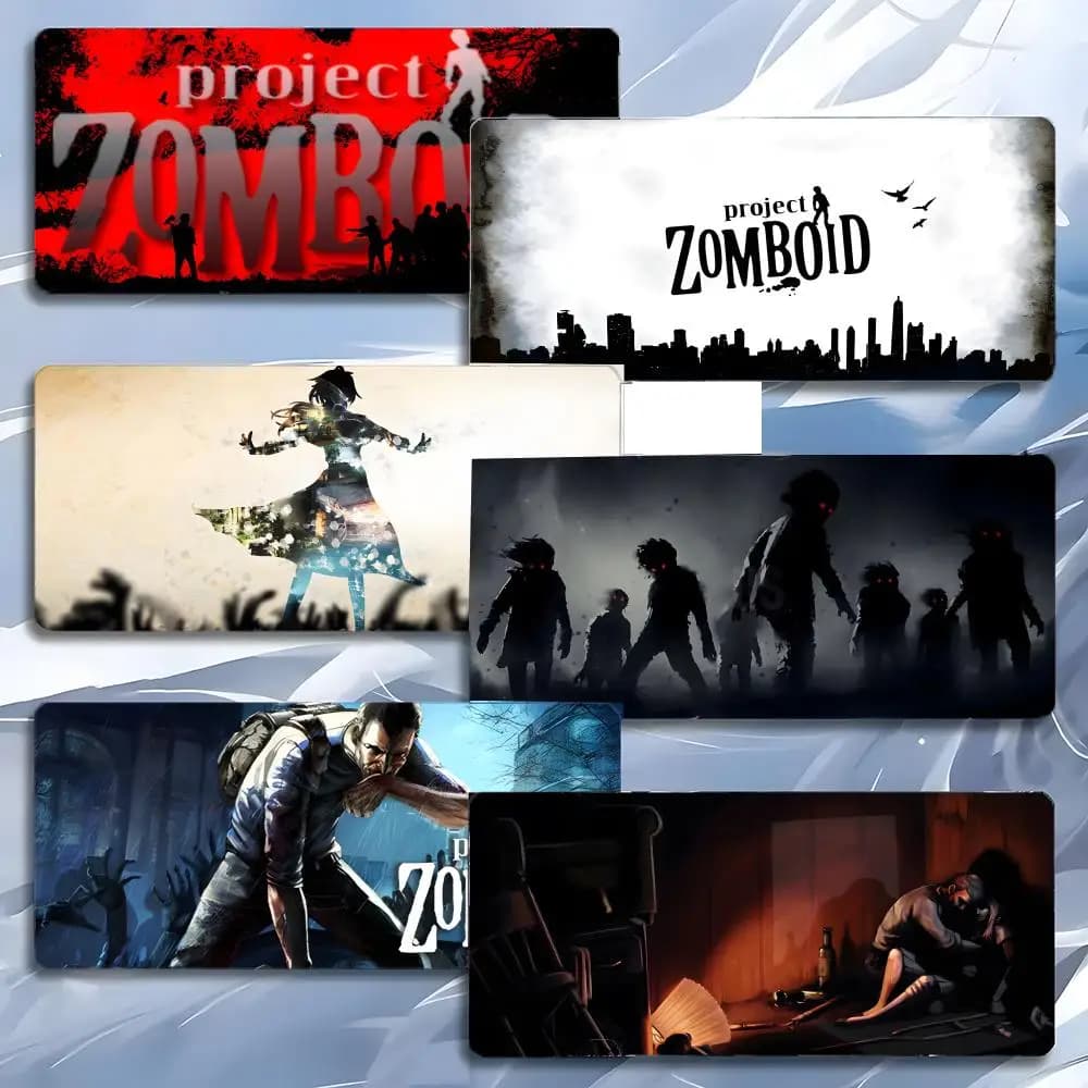 Tappetino per mouse P-Project Zomboid per il gioco di sopravvivenza, tappetino per mouse grande per gaming, con bordi rinforzati, tappetino da scrivania per PC