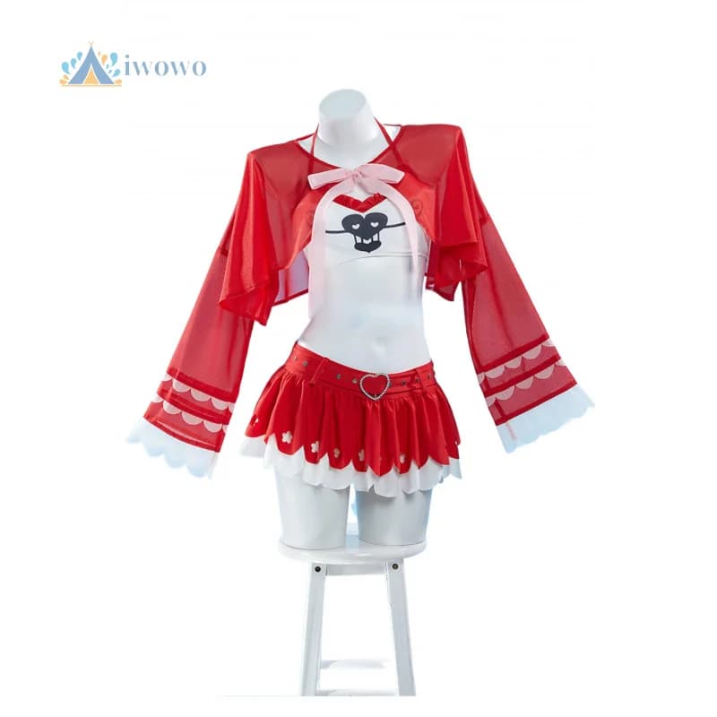 Perona Anime Cosplay Ghost Princess Costume Sexy Woman Summer Two Piece Swimsuit Red Christmas uniform Halloween costume