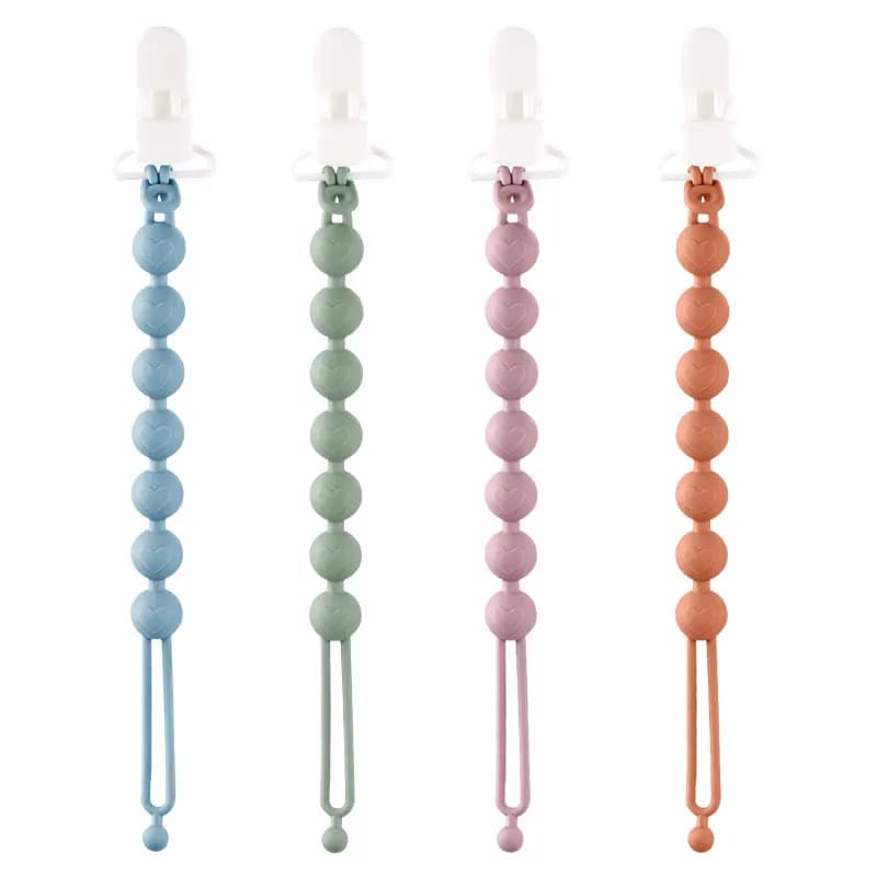 Catena per ciuccio in silicone per amore, massaggiagengive per bambini, clip in plastica, cavo anticaduta, catena per ciuccio per bambini per uso alimentare