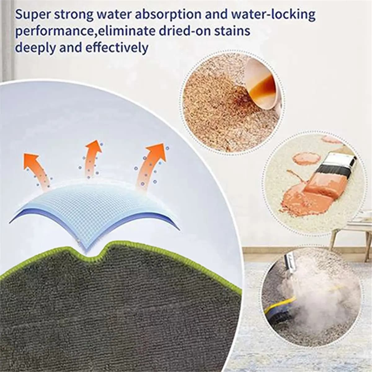 【High Quality】8PCS Microfiber Mop Cloth for 115 Combo / 115 Combo+ Vacuum Cleaner Replacement Washable Mop Pad Parts SUMMER
