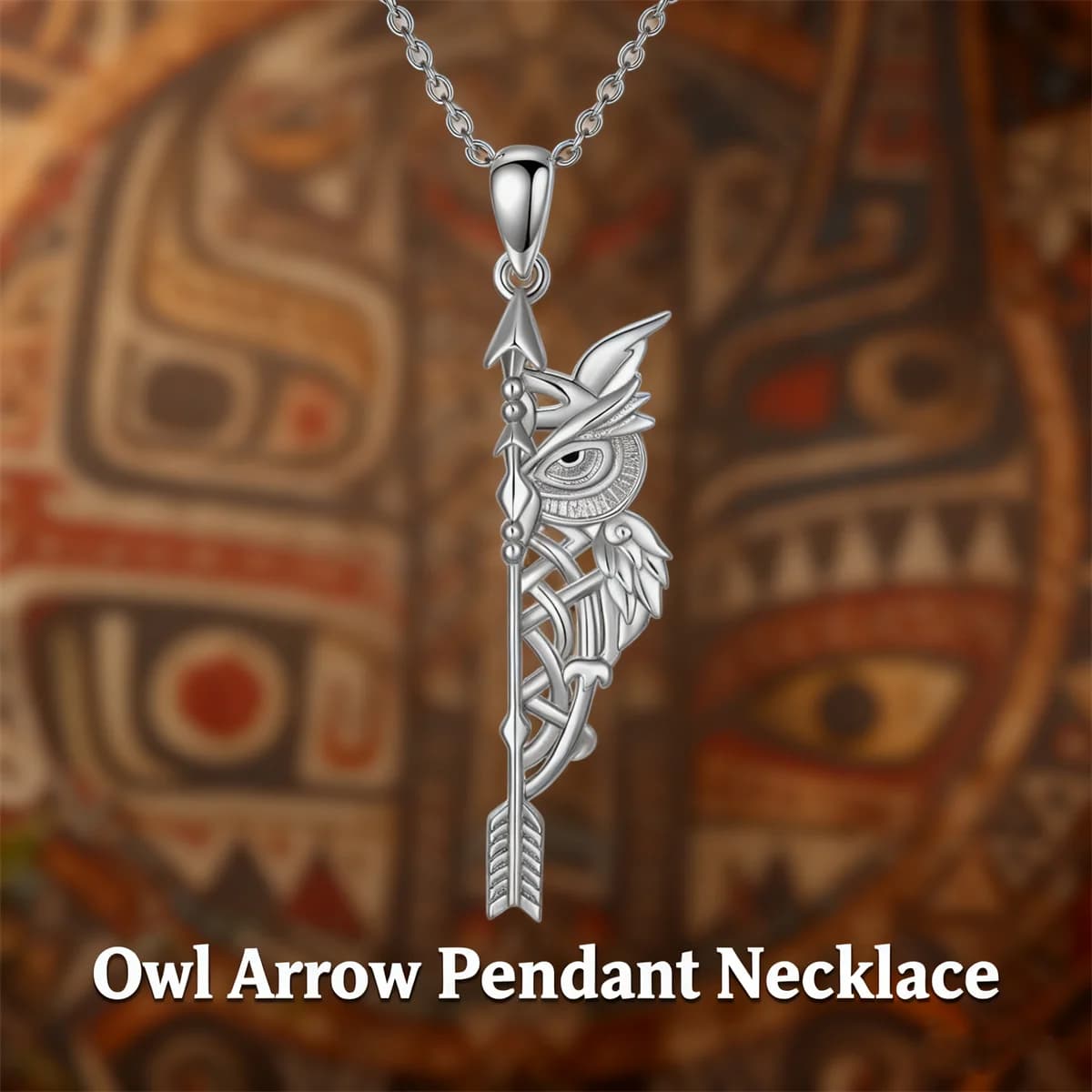 Collana con Ciondolo a Forma di Gufo e Freccia, Gioiello Vintage in Lega di Zinco per Uomini e Donne, Regalo di Compleanno o Anniversario per Amanti dei Gufi