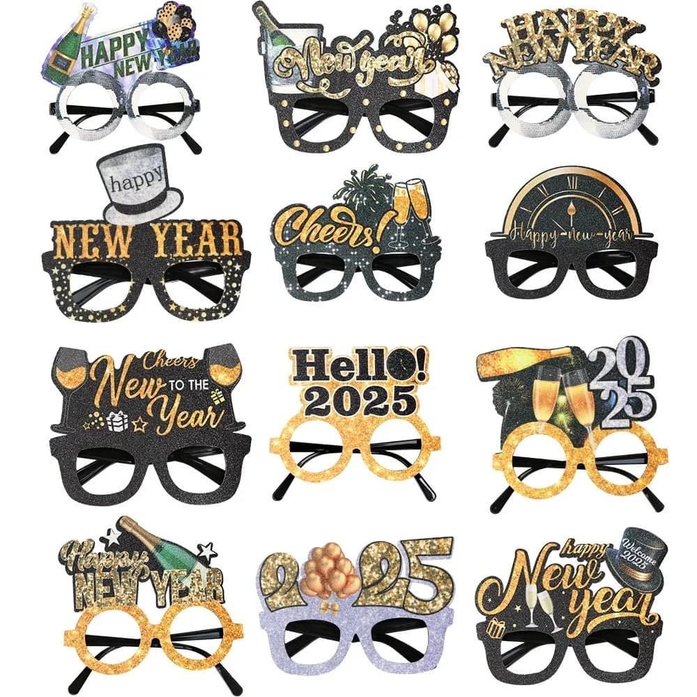 2026 Christmas Theme Digital Funny Glasses Party Decoration New Year Photo Frame Creative Eye Wear for Holiday Celebrations