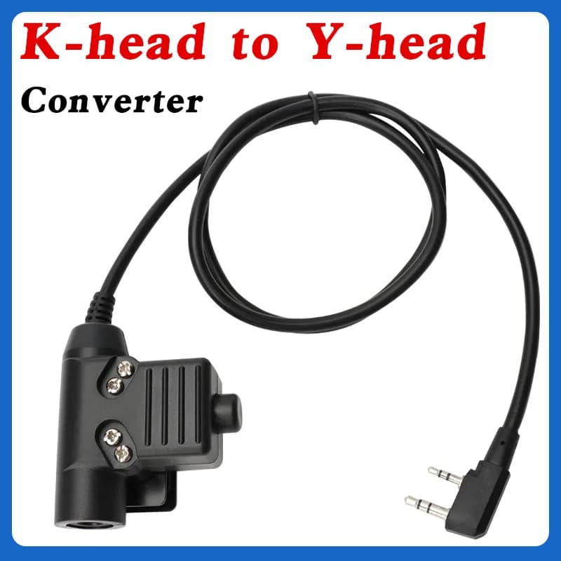 Cavo di conversione due in uno per walkie-talkie Baofeng, adattatore microfono per auricolare, splitter audio da 3,5 mm, connettore K a doppio foro