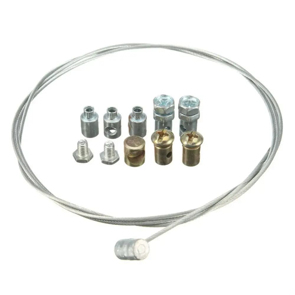 Kit di Riparazione Cavi Frizione e Acceleratore Senza Saldatura da 11 Pezzi/Set, Cavo in Acciaio con Dado a Manicotto, Ricambi per Tosaerba e Motozappa con Cavo