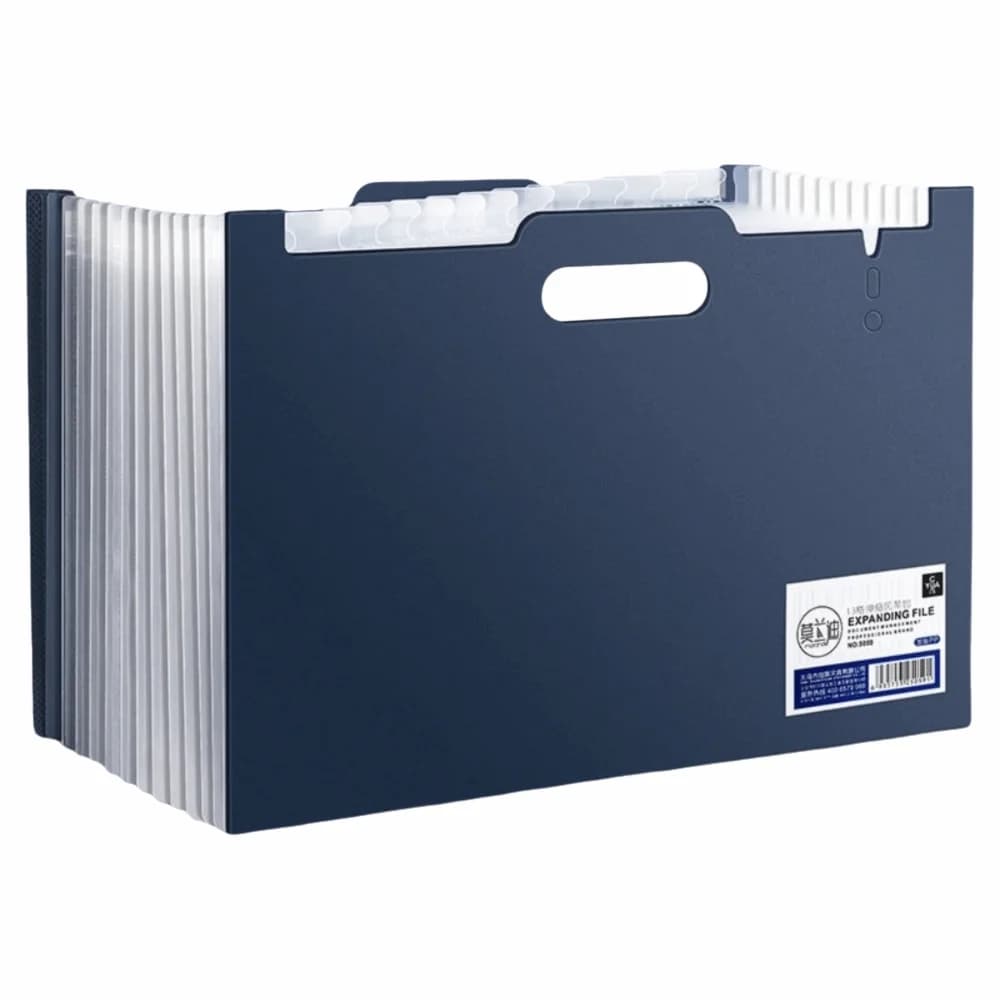 13 Pockets Expanding File Folder Vertical Handheld Accordion Document Organizer Large Capacity A4 Test Paper Storage Bag