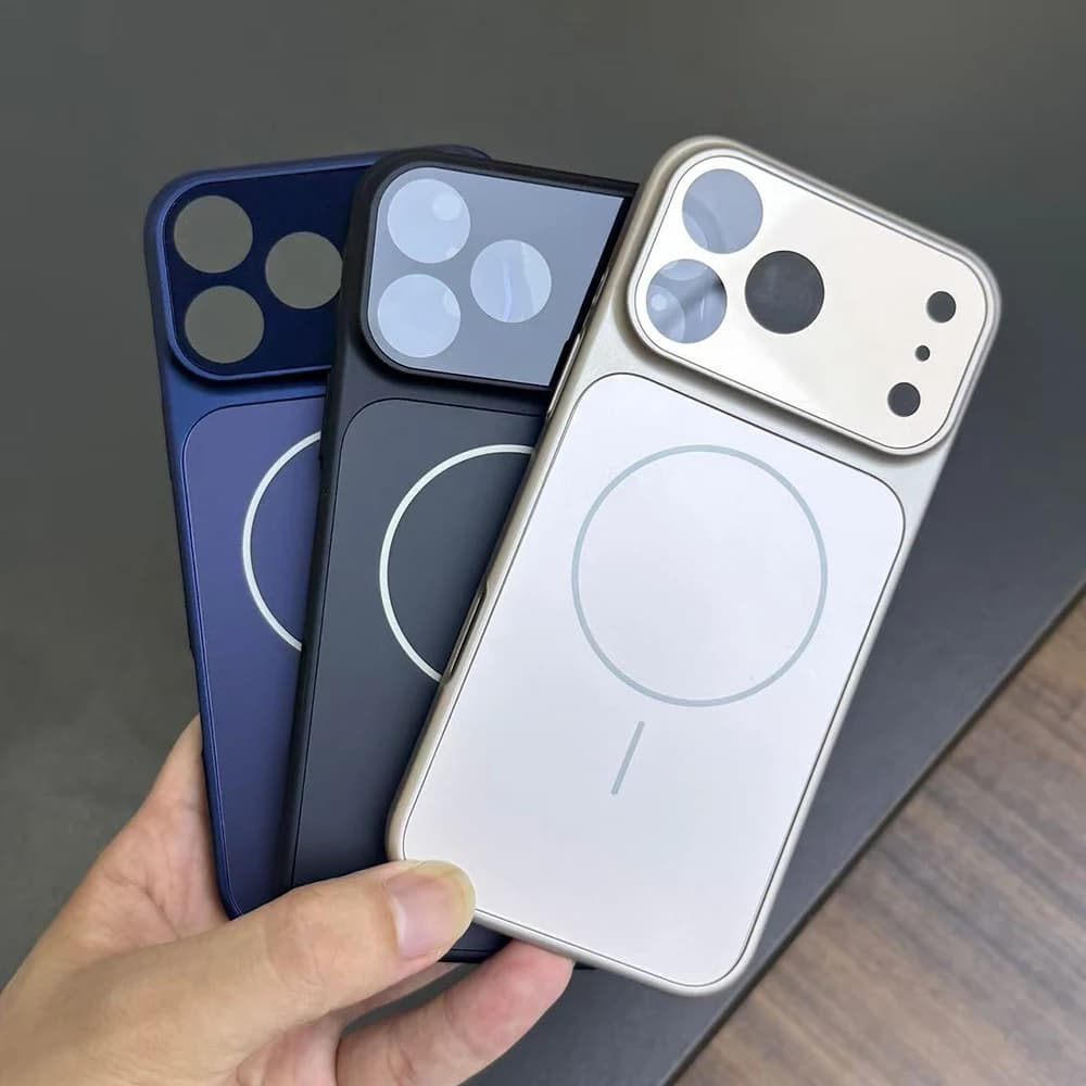 Luxury Magnetic Phone Case For iPhone 17 16 15 Pro Max 17Pro 16Pro Frosted Glass For Magsafe Cover For iPhone 14 13 Pro Max Case