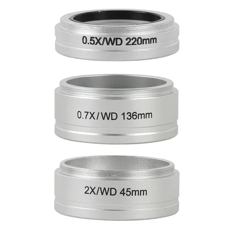 WD 0.5X 0.7X 2X Obiettivo ausiliario Lente di Barlow M55 Interfaccia per 0850 Microscopio stereo binoculare trinoculare Nikon SMZ645 745