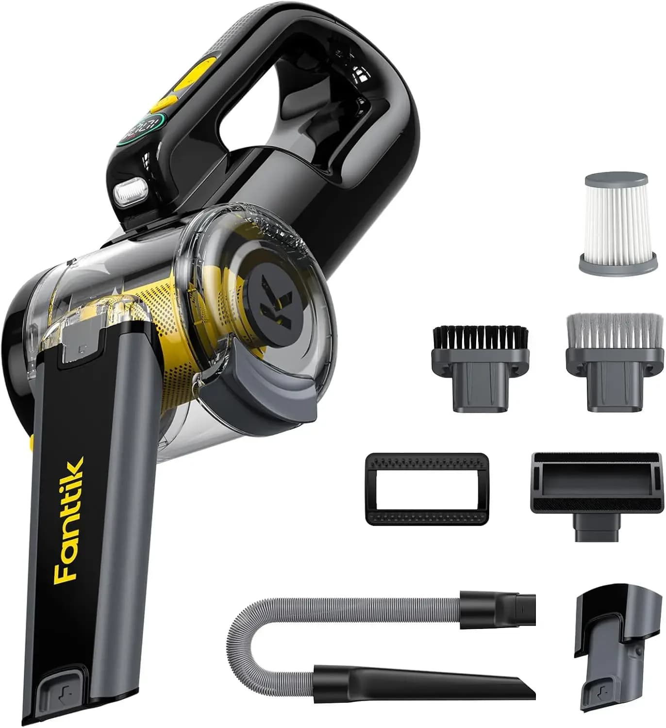 Aspirapolvere Portatile Senza Fili Fold V10 APEX, Potenza di Aspirazione 17000Pa, Display LED Intelligente, Portatile per Auto Casa Animali Domestici