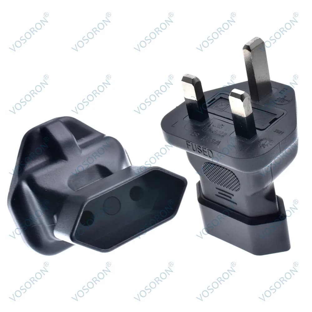 Adattatore da Viaggio UE a UK, da Spina Tipo-C a 2 Pin a Spina Tipo-G UK/SG/HK/MY con Fusibile da 3A