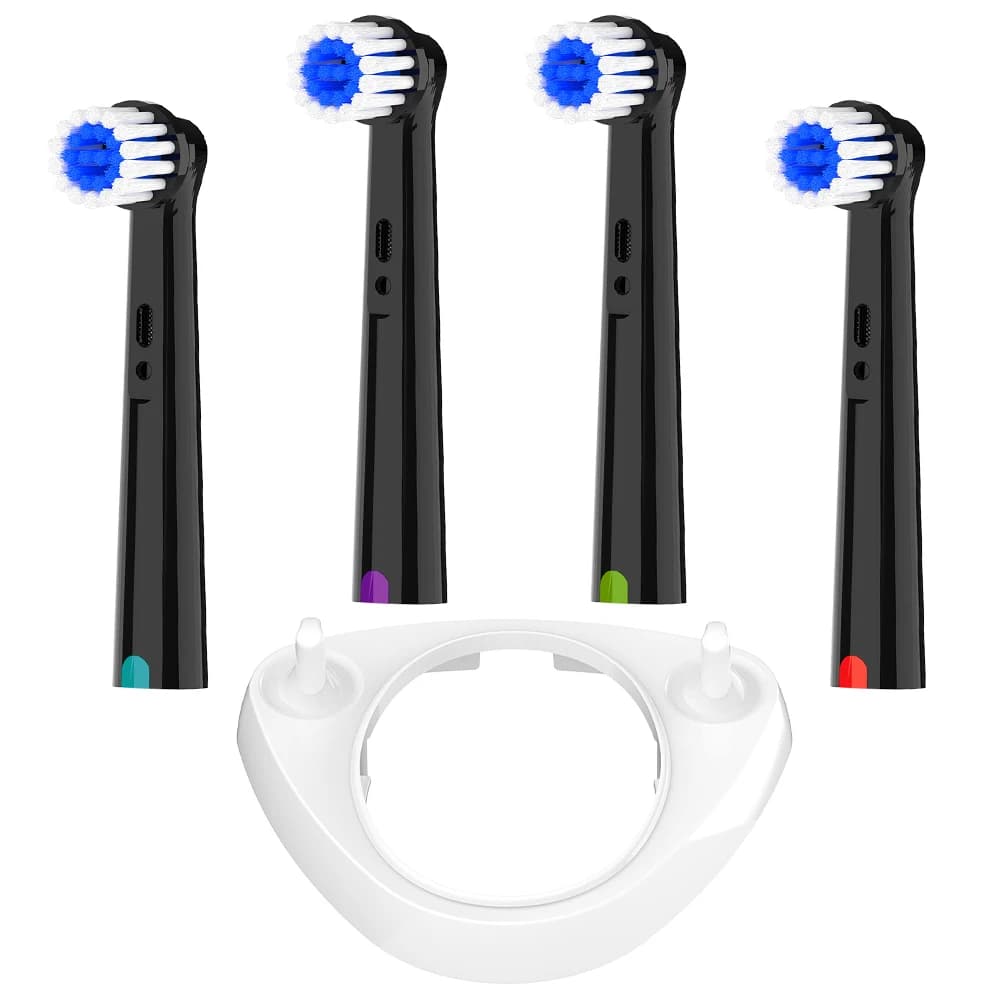 Pack of 4 Heads for Electric Brush and Head Support, Compatible with Oral B Electric Brushes for 1000 7500