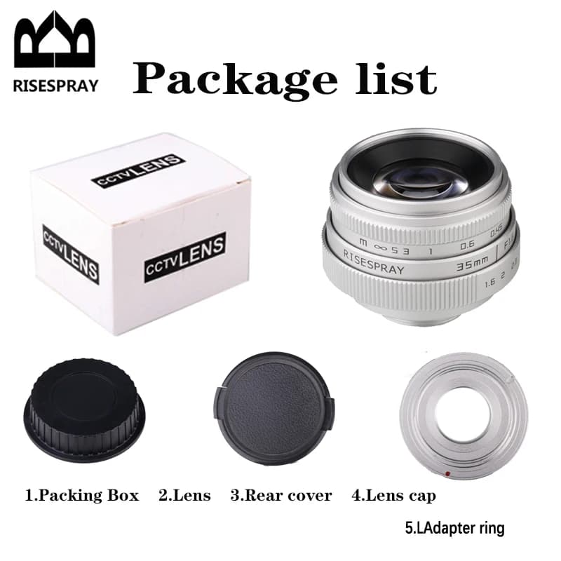 MINI 35mm f1.6 APS-C CCTV Obiettivo + anello adattatore set per EOSM N1 Olympus SONY NEX Mirroless Camera A5300/A6000/A6300/A7/A7II/A9