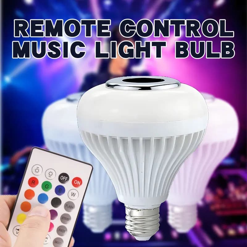 Lampadina musicale con altoparlante Bluetooth intelligente RGB Lampadina colorata da palcoscenico con telecomando Lampadina dimmerabile a LED E27 per la festa in casa