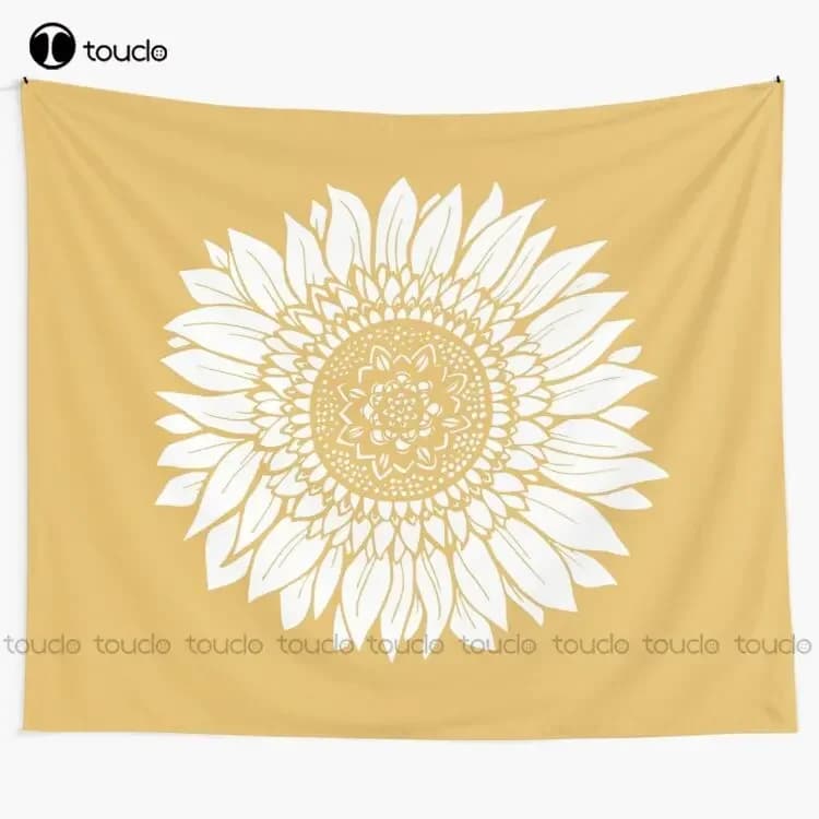Yellow Flower Drawing Best Tapestry Sites Tapestry Wall Hanging For Living Room Bedroom Dorm Room Home Decor