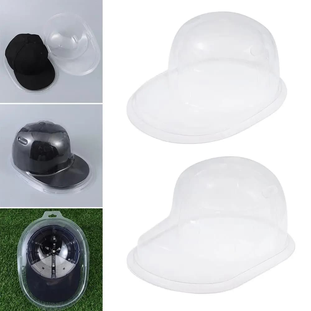 New Transparent PVC Hat Storage Box Dust-proof Curved Brim Flat/Convex Hat Protector Case Portable Flat Brim Cap Organizer Box