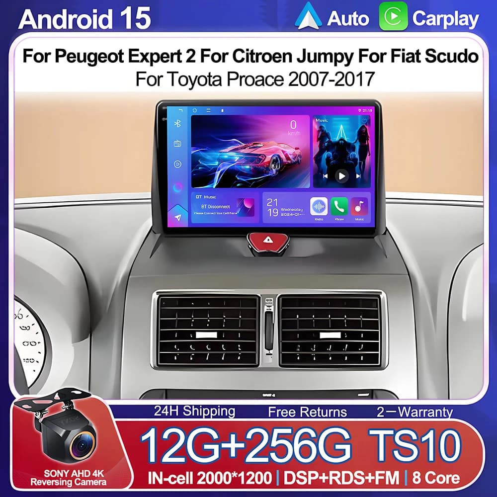 Android 15 Autoradio Per Peugeot Expert 2 Per Citroen Jumpy Per Fiat Scudo Per Toyota Proace 2007-2017 WIFI No 2Din Touch Screen
