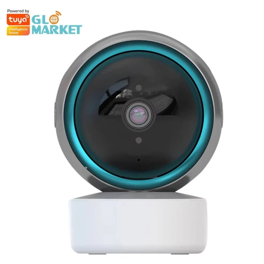 Glomarket Sicurezza interna 2MP Rilevazione movimento Mini telecamera Tuya Smart App Controllo PTZ Baby Monitor Telecamera Funziona con Google Alexa