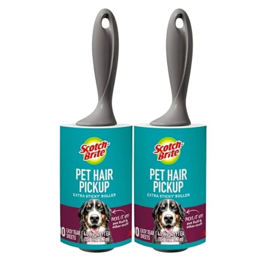 Pet Hair Pickup Extra Sticky Lint Roller with Handle, 50% Stickier, Fur and Fluff Remover for Clothes Furniture Couches Car Sea