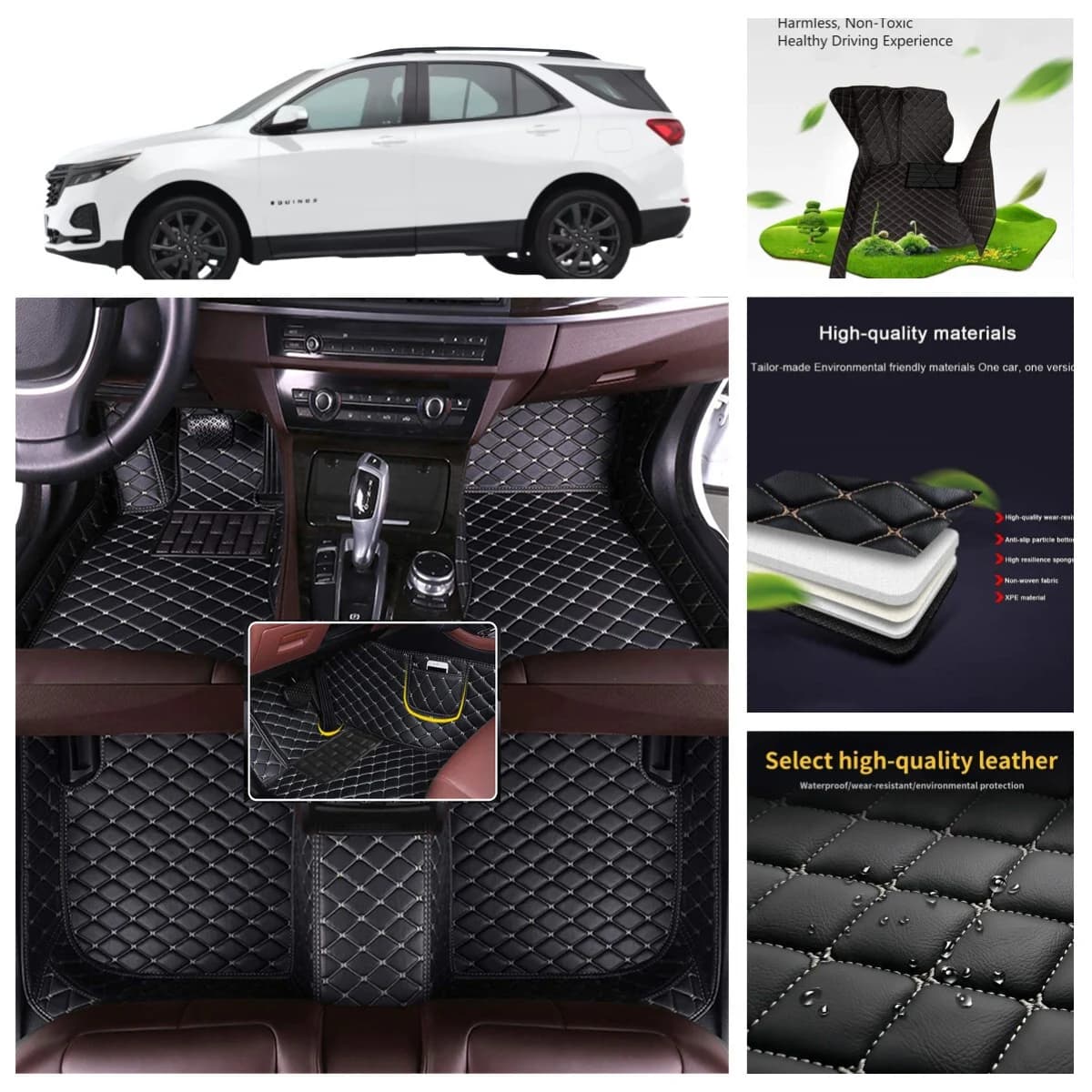 3D PU-leather Waterproof Custom Car Floor Mats For Buick ENCORE GX Enclave ENVISION Excelle Auto Coche Accessorie Floor Liners