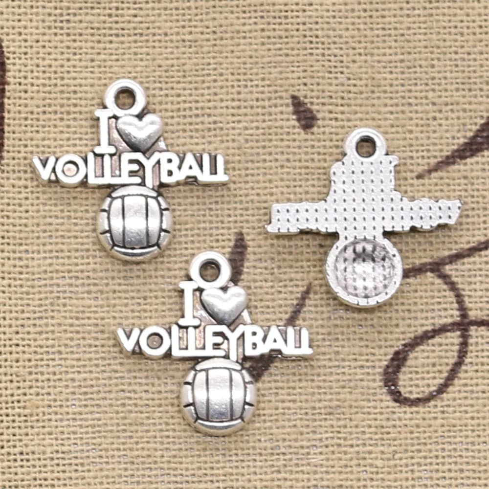 20pcs Charms Amo Pallavolo 21x20mm Bronzo Antico di Colore Argento Pendenti Che Fanno FAI DA TE Fatti A Mano Tibetano Bronzo gioielli